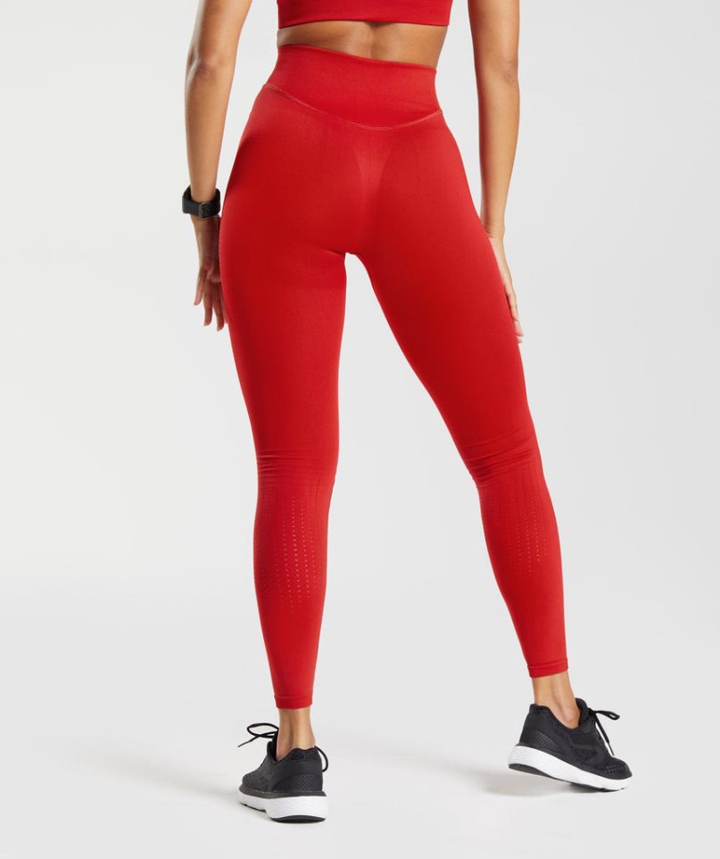 Women's Gymshark Sweat Seamless Sculpt Leggings Red | NZ 6YEBRH